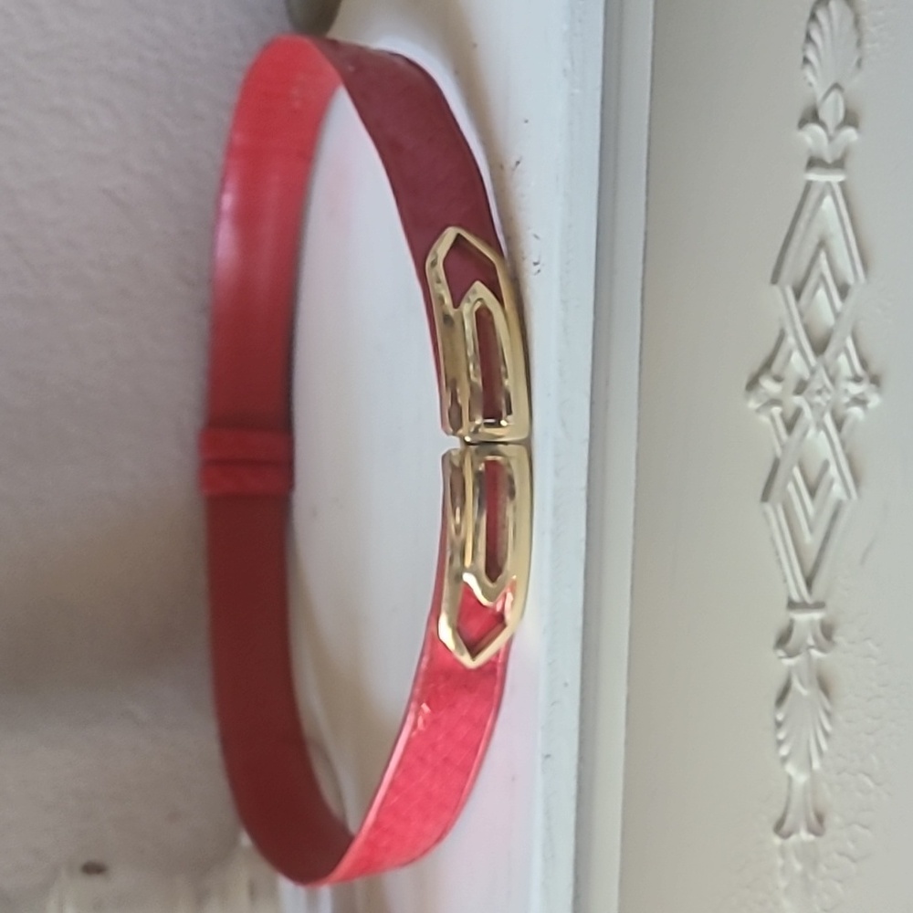 * 1980s Red Judith Leiber Leather/Snake Belt